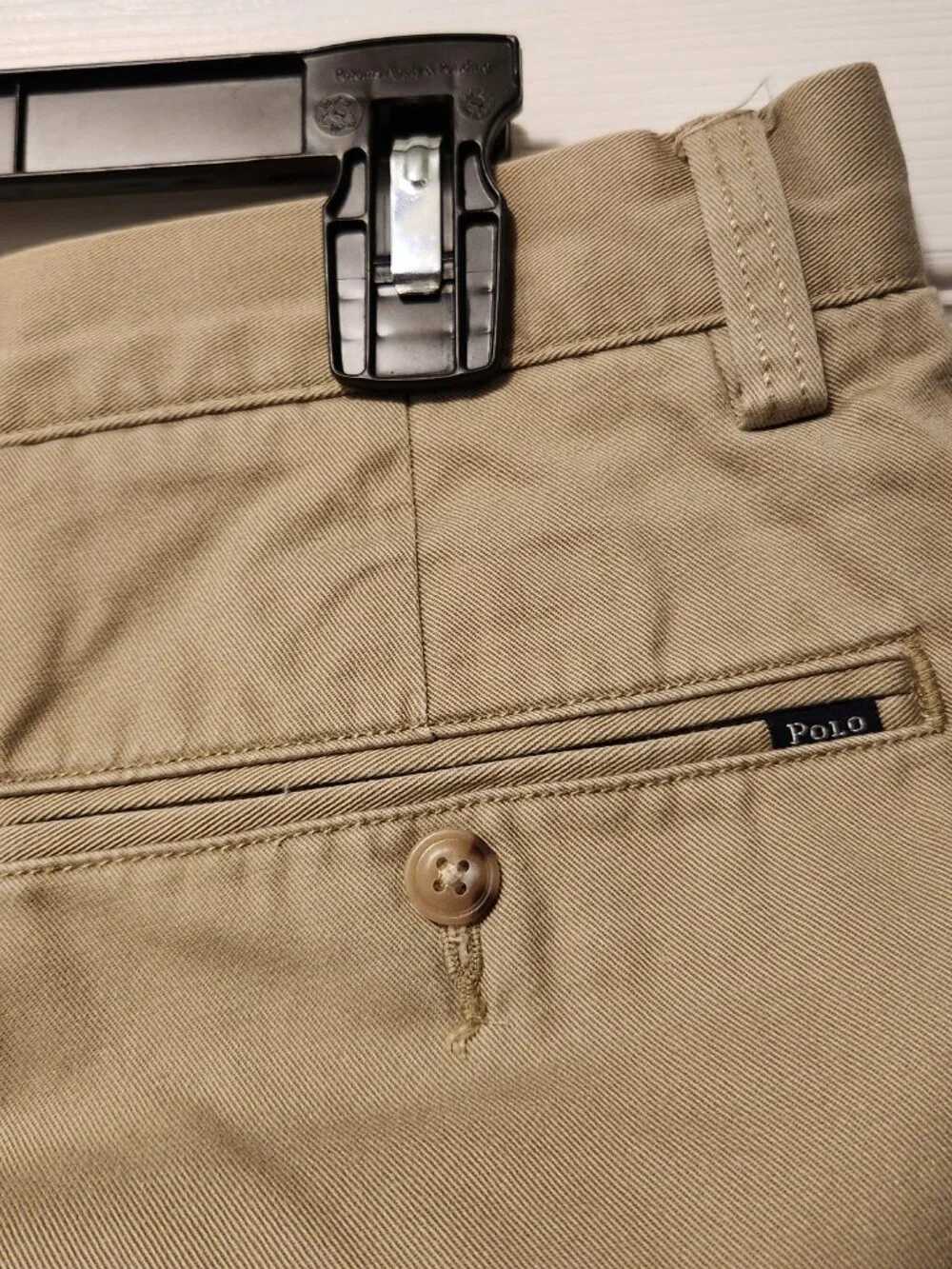 polo Ralph Lauren men's khaki 100%cotton flat front casual pants size: 32/32